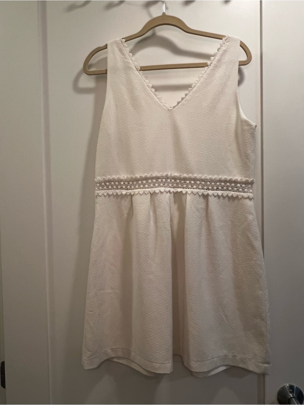 Sézane Cream V-Neck Sleeveless Mini Dress